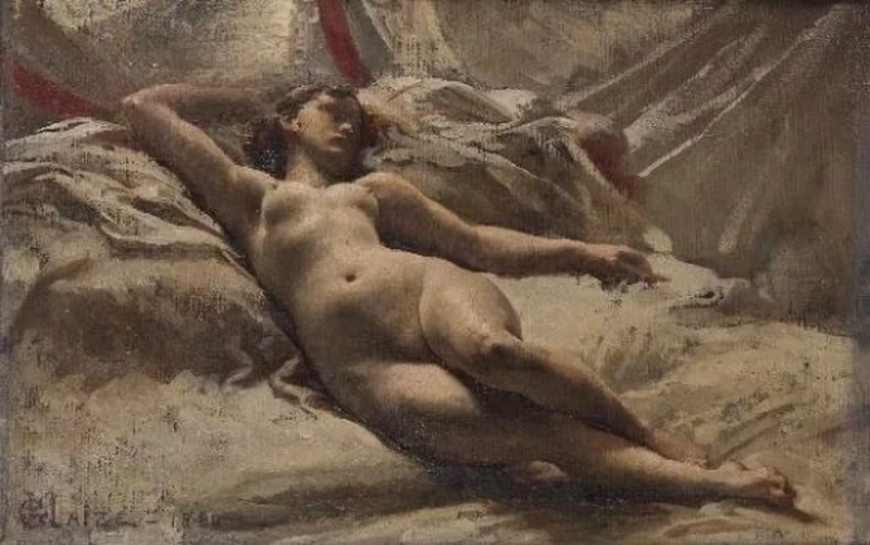 Pierre - Paul, Léon Glaize, Nudo su un drappo, 1880